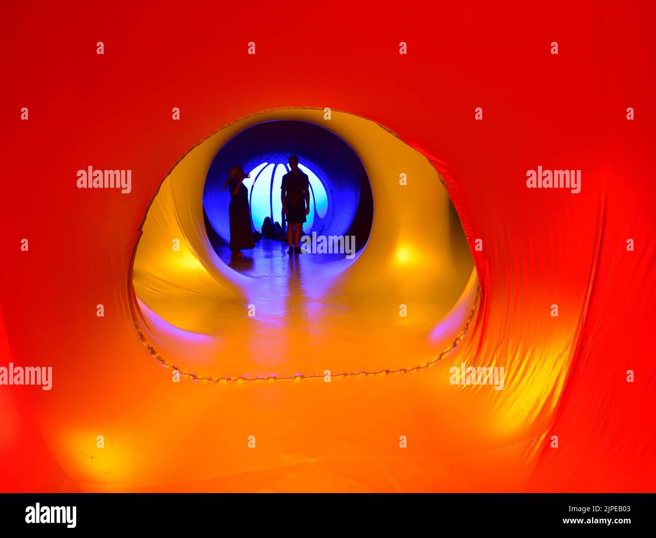 Luminarium. Inflatable temporary building structure as art showing light and space in abstract ways, Bristol  Light Festival, UK Stock Photo