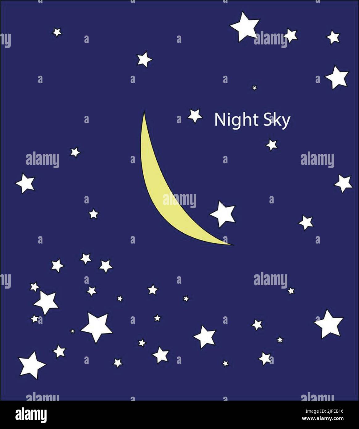 Night Sky Sleepy Vector Design Stock Vector