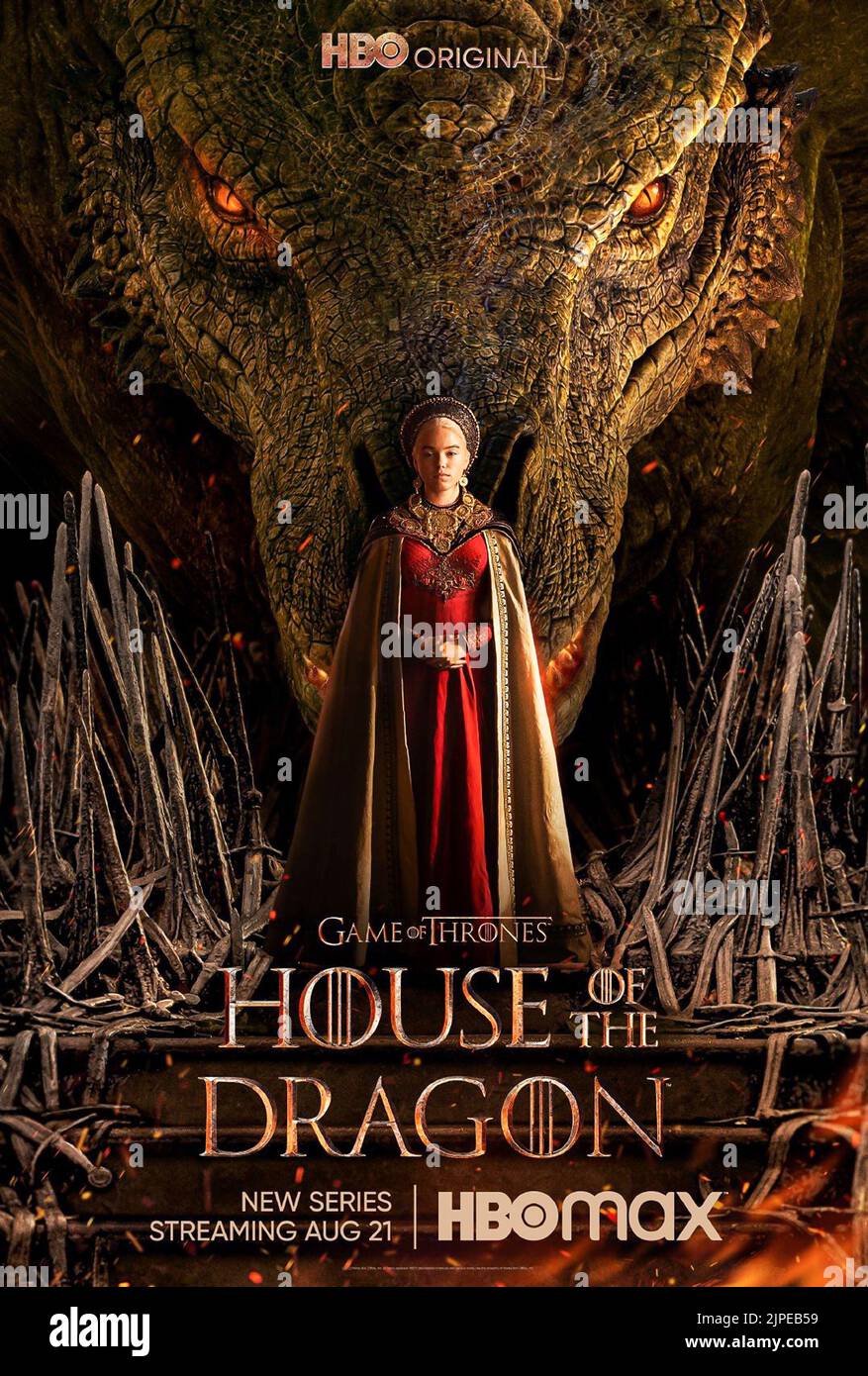 USA. Milly Alcock  in the (C)HBO new series: House of the Dragon (2022).  Plot: The story of the House Targaryen set 300 years before the events of Game of Thrones (2011).  Ref: LMK106-J8255-150822 Supplied by LMKMEDIA. Editorial Only. Landmark Media is not the copyright owner of these Film or TV stills but provides a service only for recognised Media outlets. pictures@lmkmedia.com Stock Photo