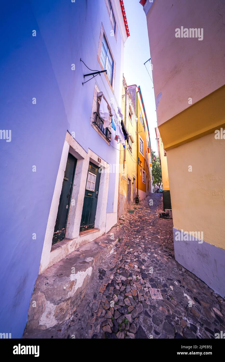 Lisbon, Portugal, street in the old part of town, Alfama Stock Photo