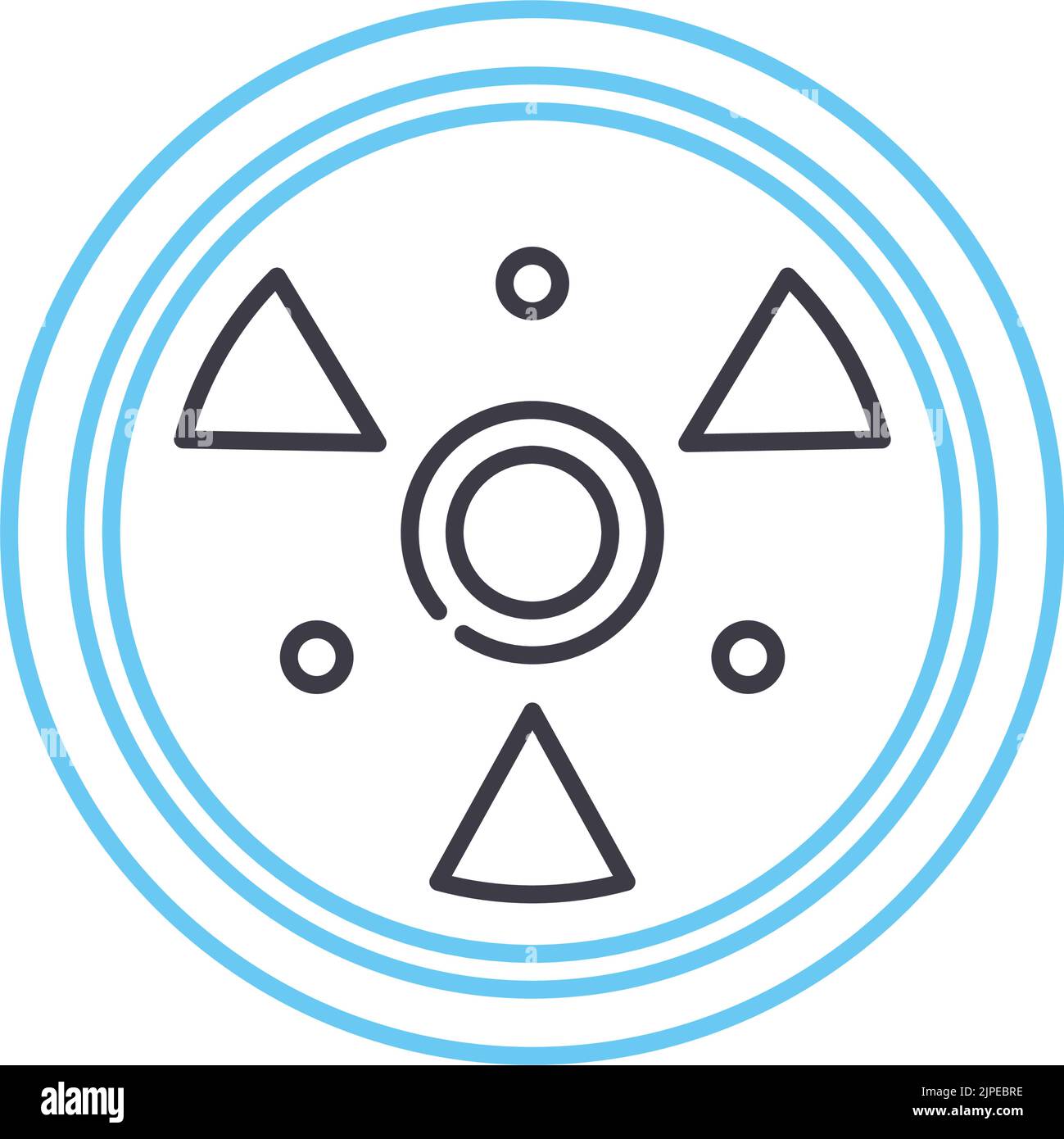 radiation warning line icon, outline symbol, vector illustration, concept sign Stock Vector
