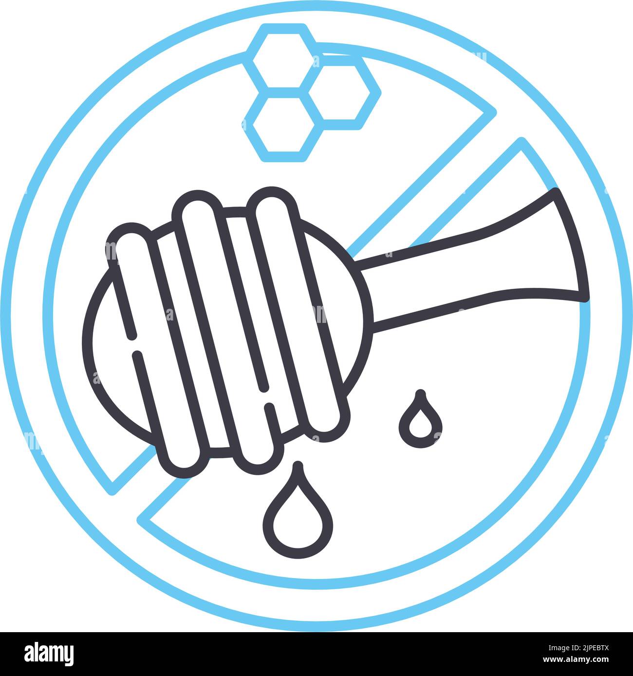 honey free line icon, outline symbol, vector illustration, concept sign Stock Vector
