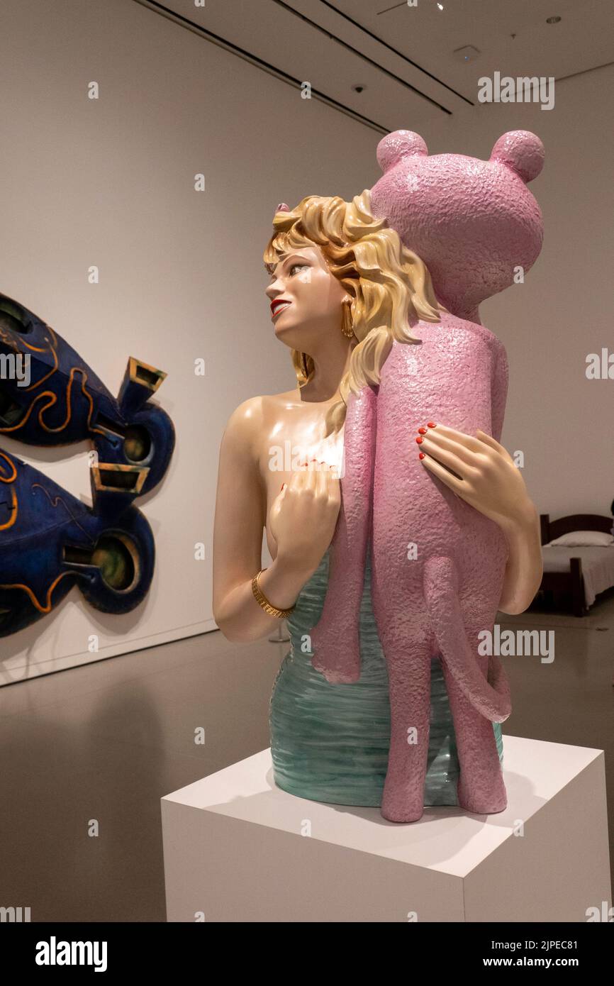 "Pink Panther" Porcelain sculpture by Jeff Koons at the Museum of