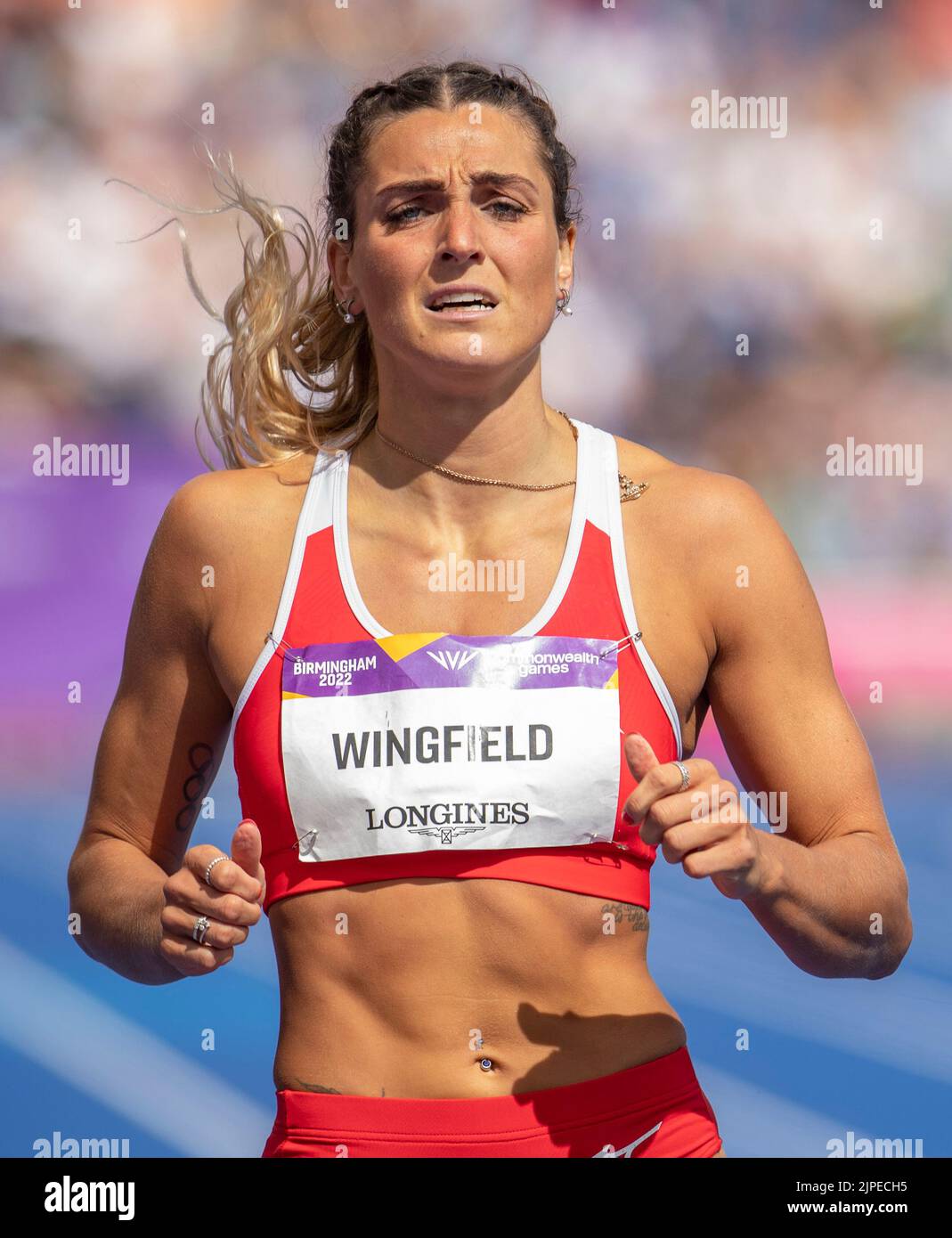 Charlotte Windfield of Malta competing in the women’s 200m heats at