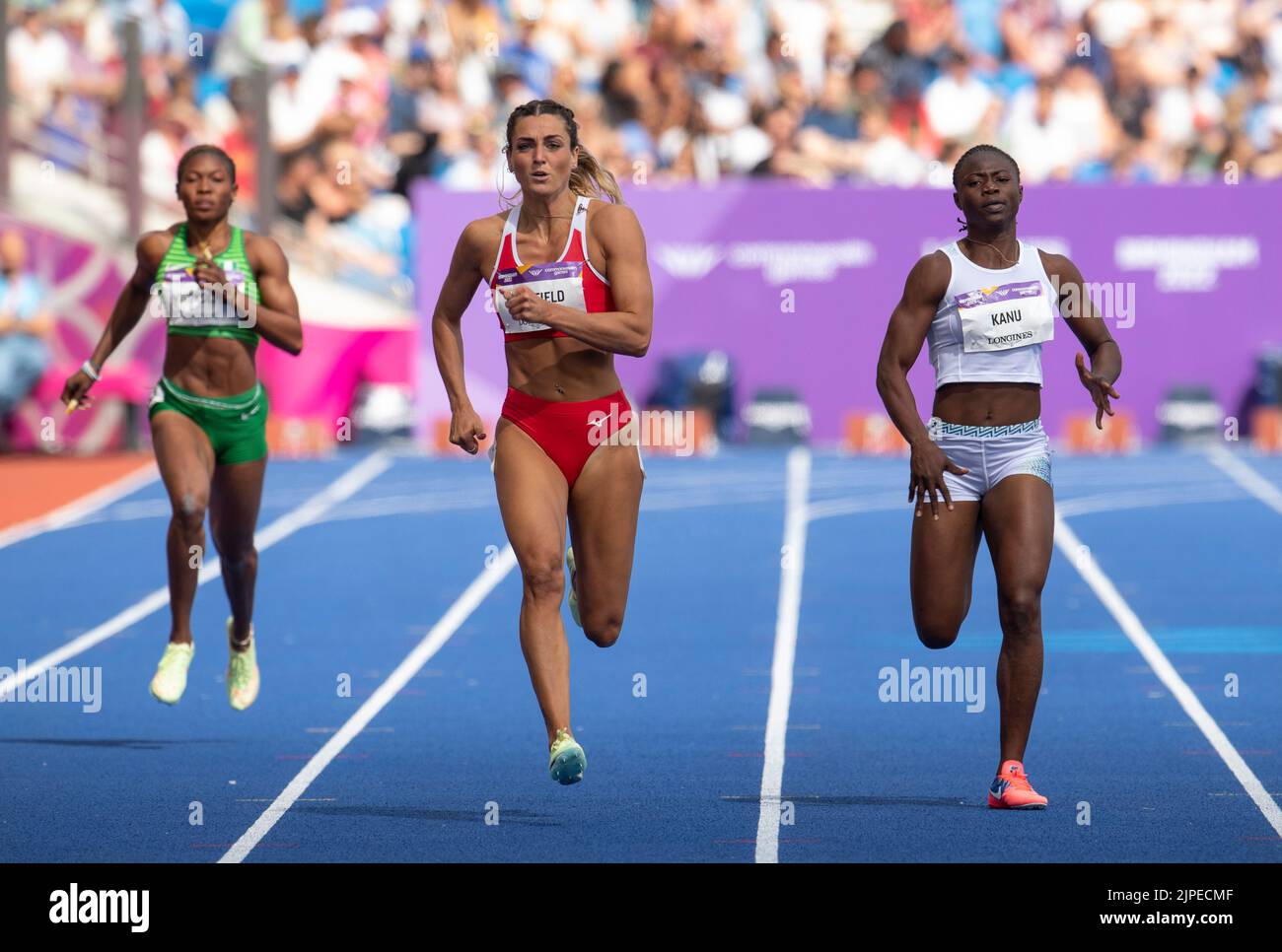 Charlotte Windfield of Malta Kadiatu Kanu of Sierra Leone competing in