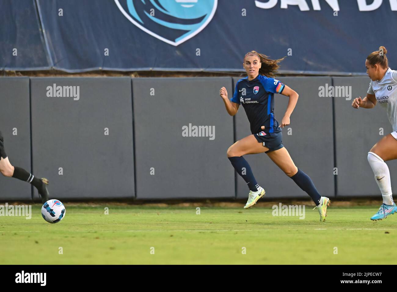 August 13, 2022:  San Diego Wave FC forward Alex Morgan (13) during a NWSL soccer match between the Orlando Pride and the San Diego Wave FC at Torero Stadium in San Diego, California.  Justin Fine/CSM/Sipa USA(Credit Image: © Justin Fine/Cal Sport Media/Sipa USA) Stock Photo
