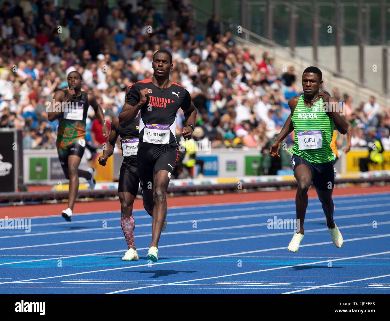 Dwight St. Hillaire of Trinidad and Tobago competing in the men’s 200m