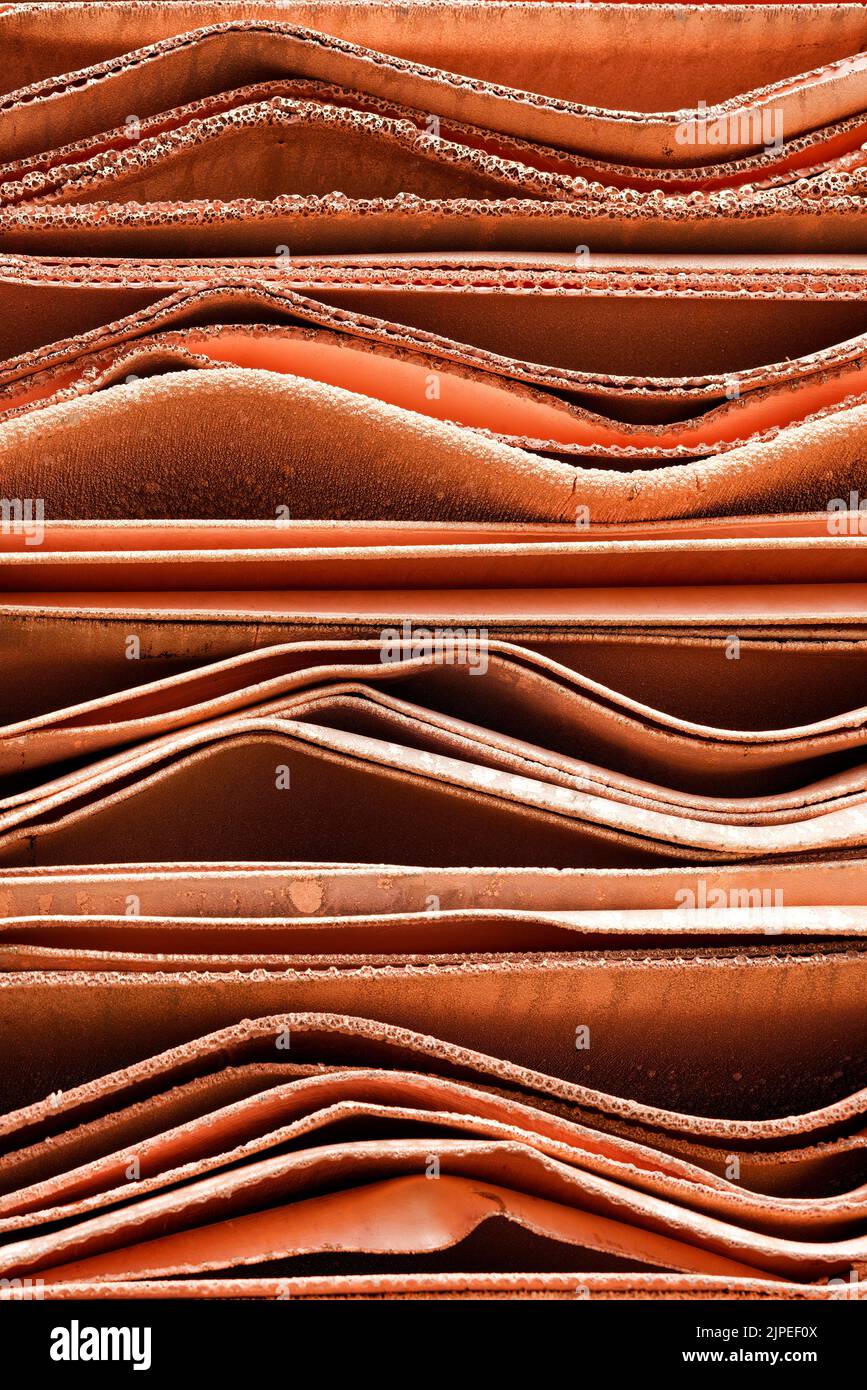 Close up detail of Copper Cathodes Stock Photo