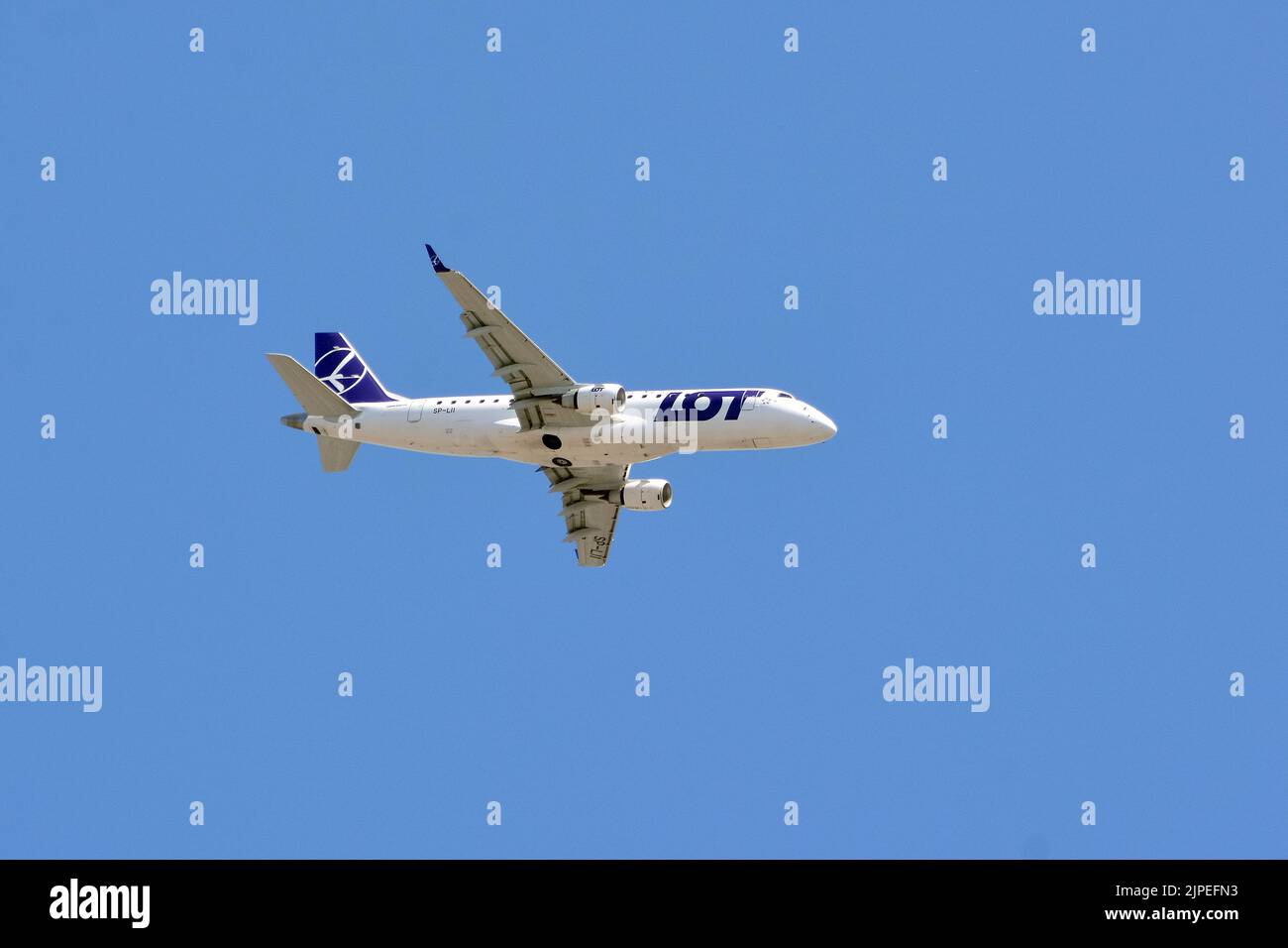 LOT (is the flag carrier of Poland), Embraer E175LR airplane, Budapest ...