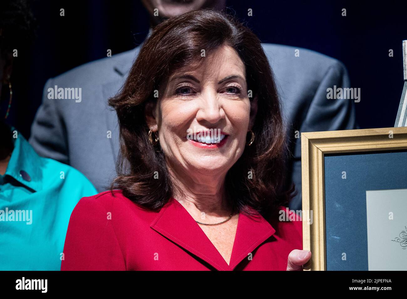 New York, United States. 17th Aug, 2022. New York State Governor Kathy Hochul (D) attends an event to announce a grant of eight million dollars to renovate the Schomburg Center for Research in Black Culture. Credit: SOPA Images Limited/Alamy Live News Stock Photo