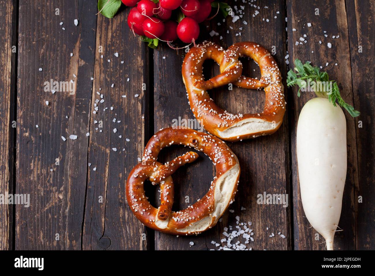 pretzel, pretzel salt, grobes salz, pretzels, pretzel salts Stock Photo