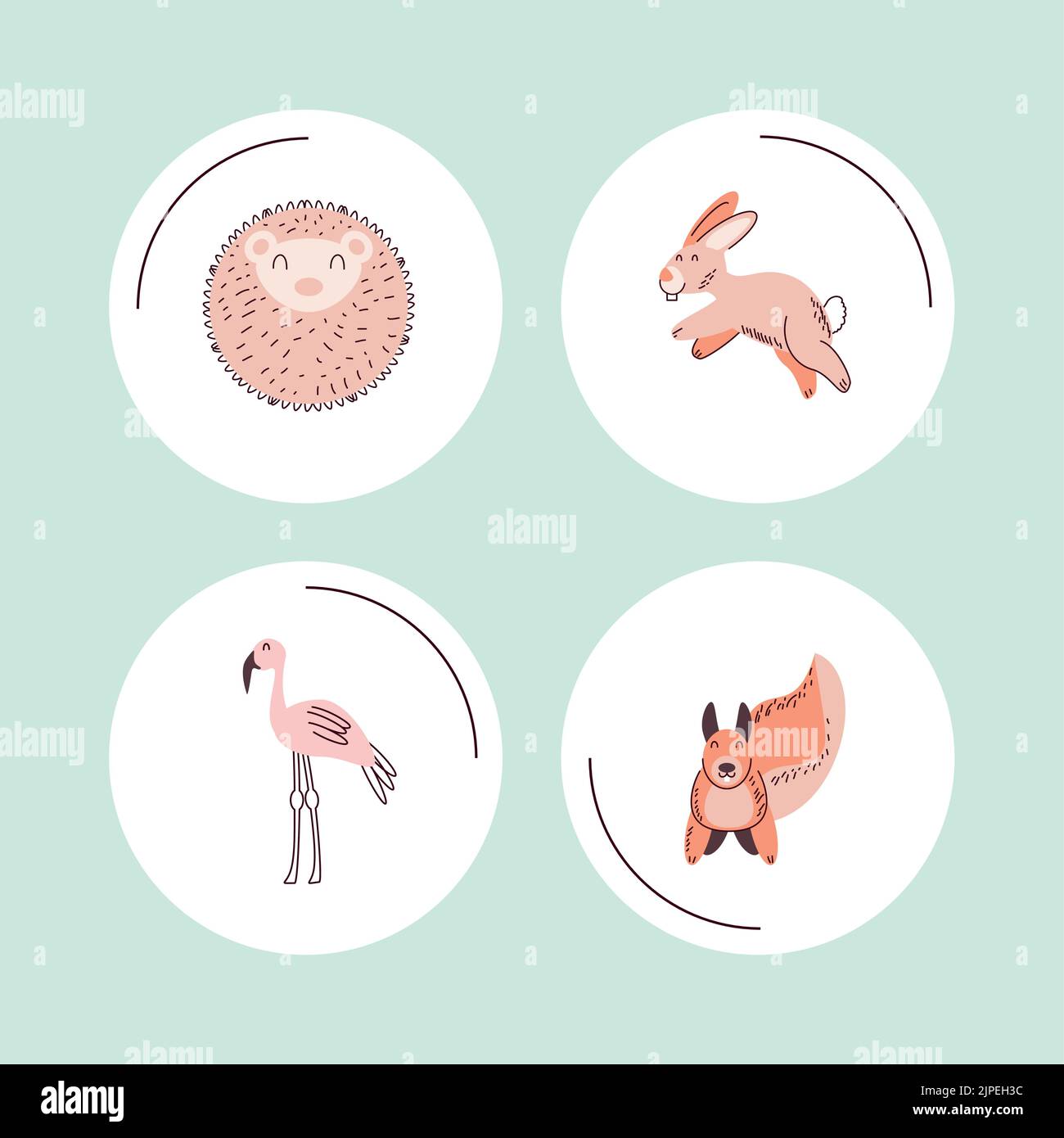 set of cute animals Stock Vector Image & Art - Alamy