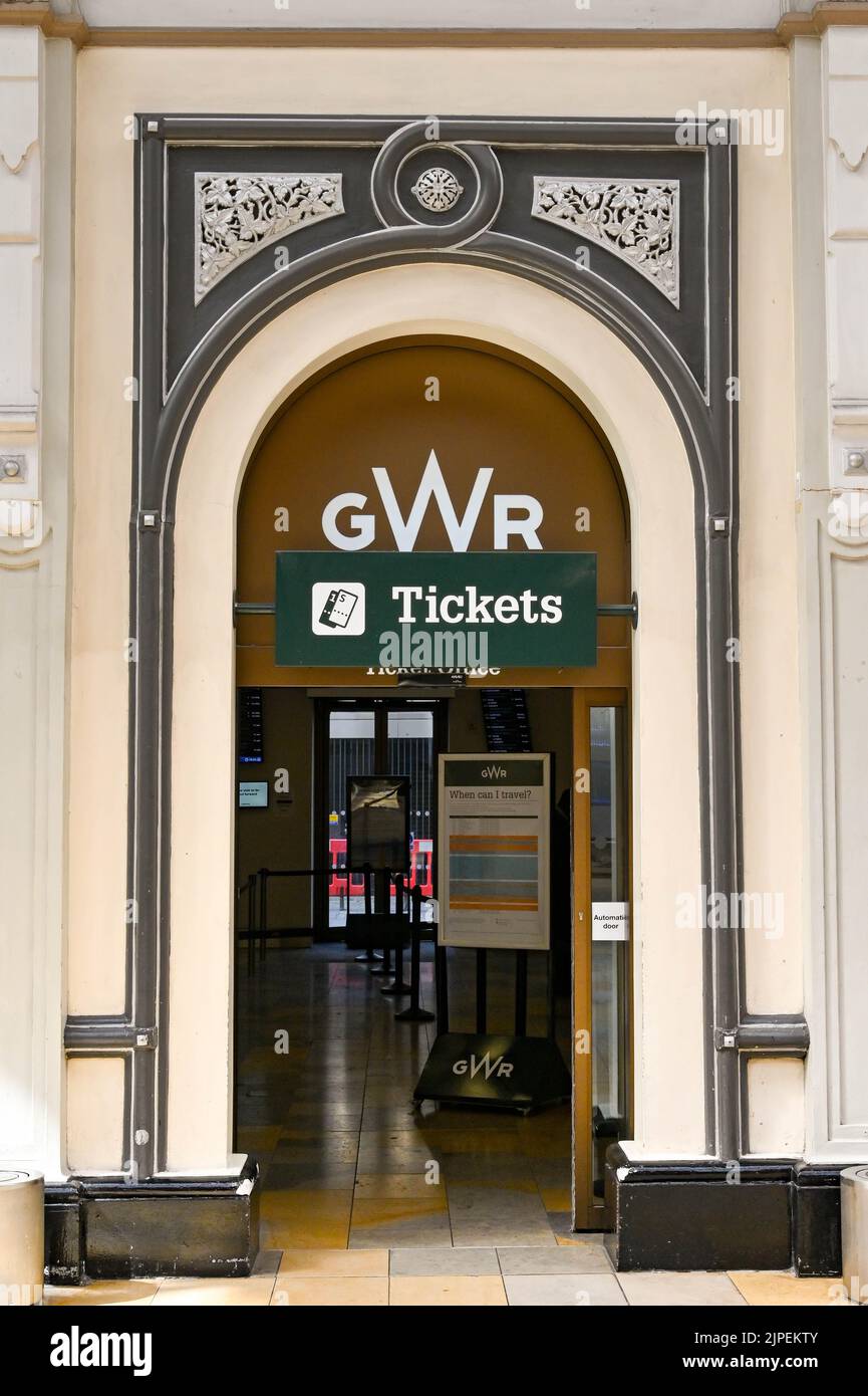 London, England June 2022 Arched entrance to the ticket office for