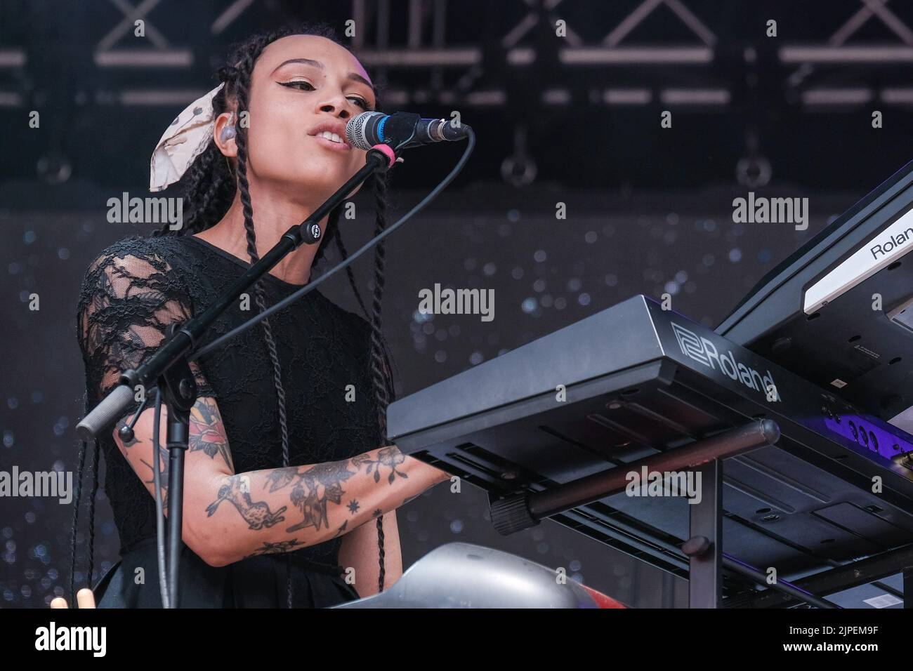 Winchester, UK. 14th Aug, 2022. Marcia Richards, female vocalist, alto