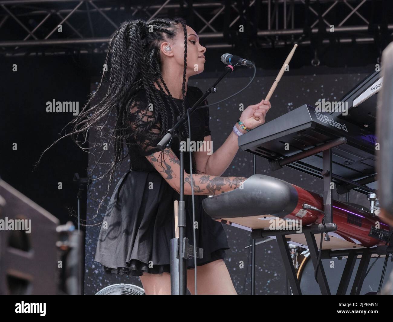 Winchester, UK. 14th Aug, 2022. Marcia Richards, female vocalist, alto