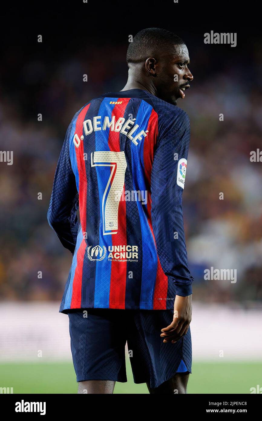 BARCELONA AUG 13 Dembele in action during the LaLiga match between