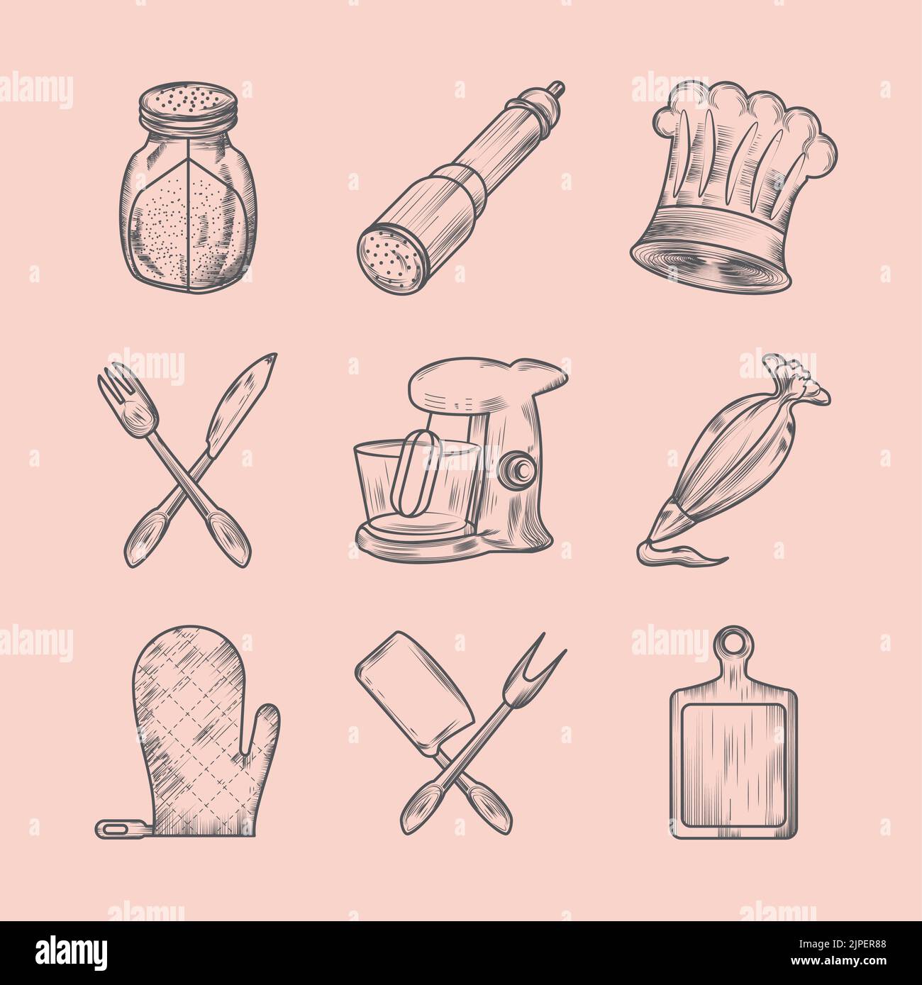 icons kitchen utensils Stock Vector Image & Art - Alamy