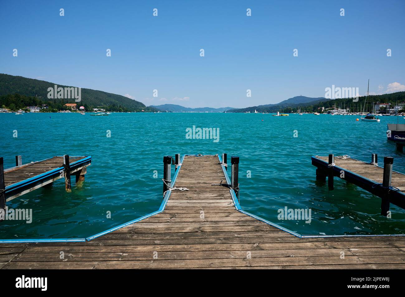 Velden, Carinthia, Austria July 25, 2022 View from the small village