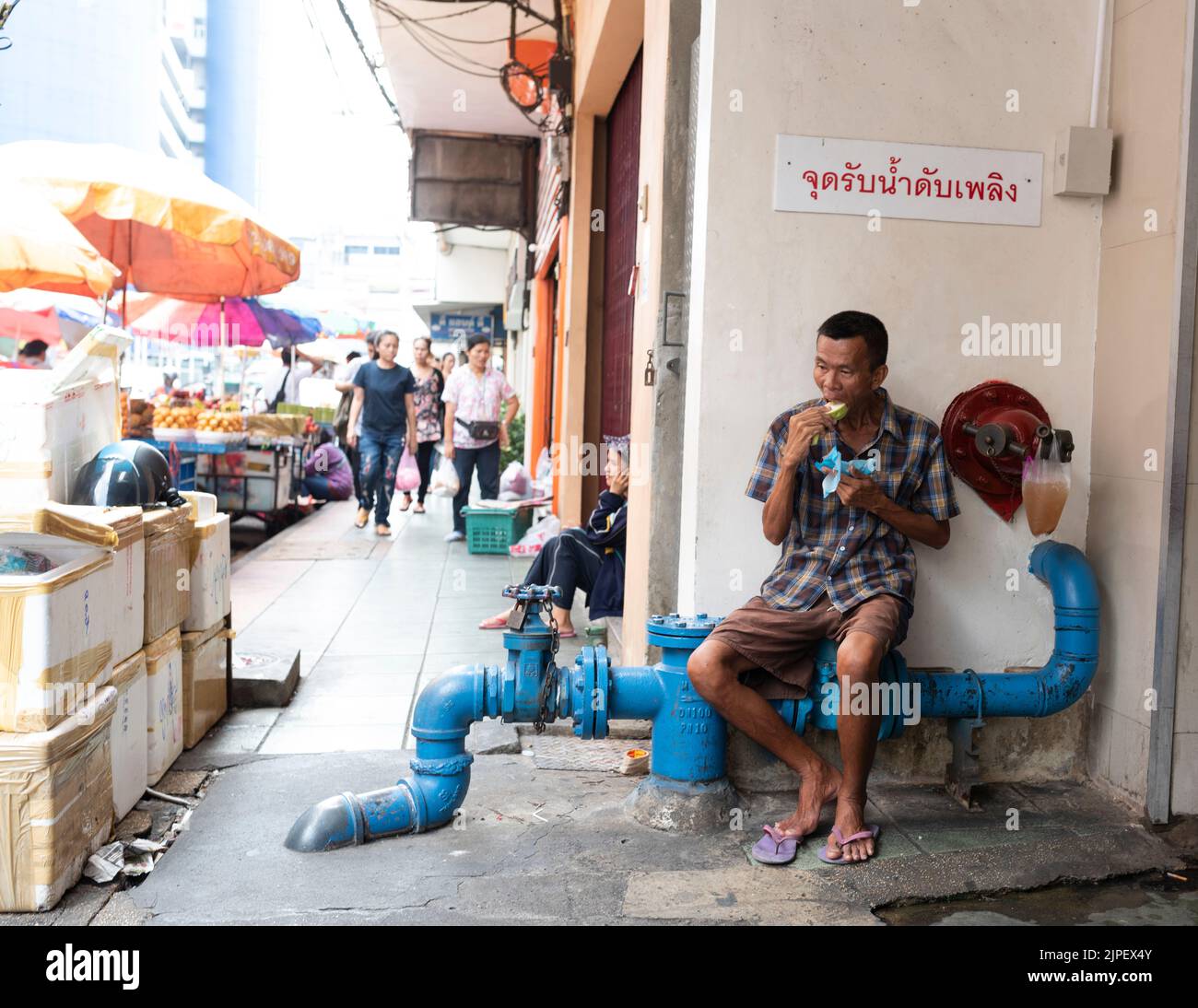 BANGKOK, THAILAND. April 1, 2016. Famous Chinatown in Bangkok. Colorful streets and everyday life. Thai people portrait Stock Photo