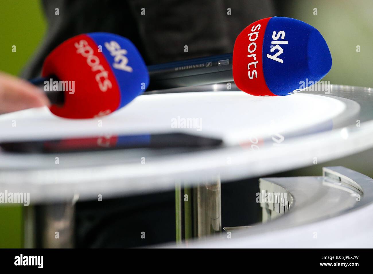 Sky Sport branded microphone Stock Photo