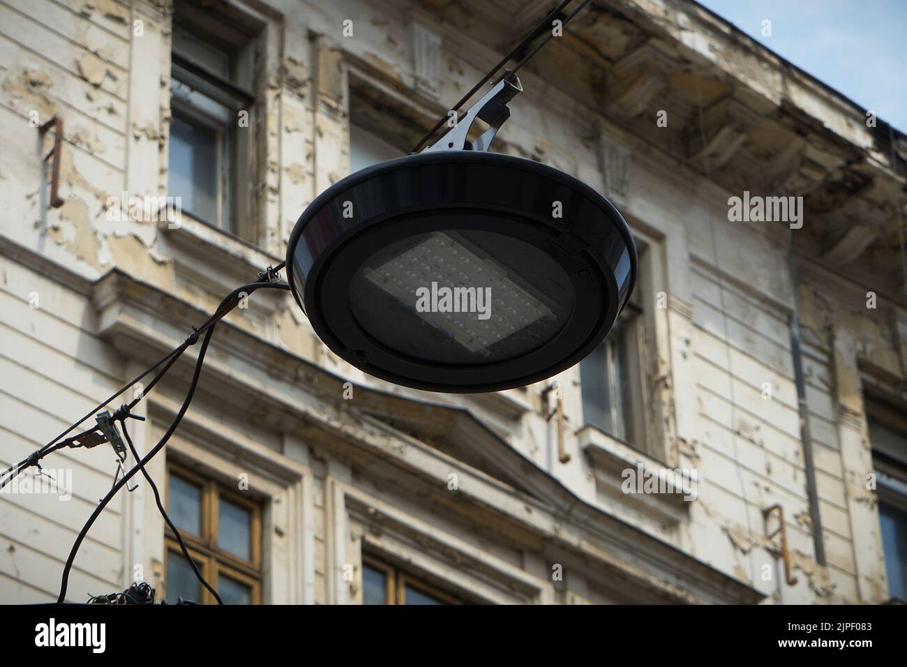 Bucharest, Romania July 28, 2022 An LED lamp for street lighting