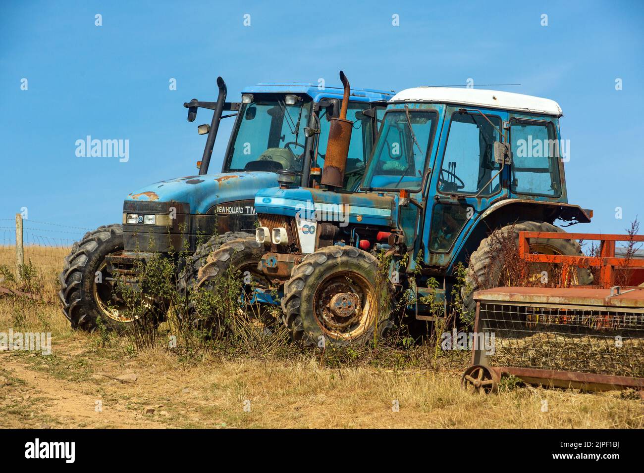 Farm tractors, High Bickington, North Devon, England, United Kingdom