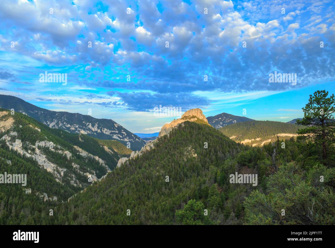 cliffs in helena national forest above beaver creek canyon near york, montana Stock Photo
