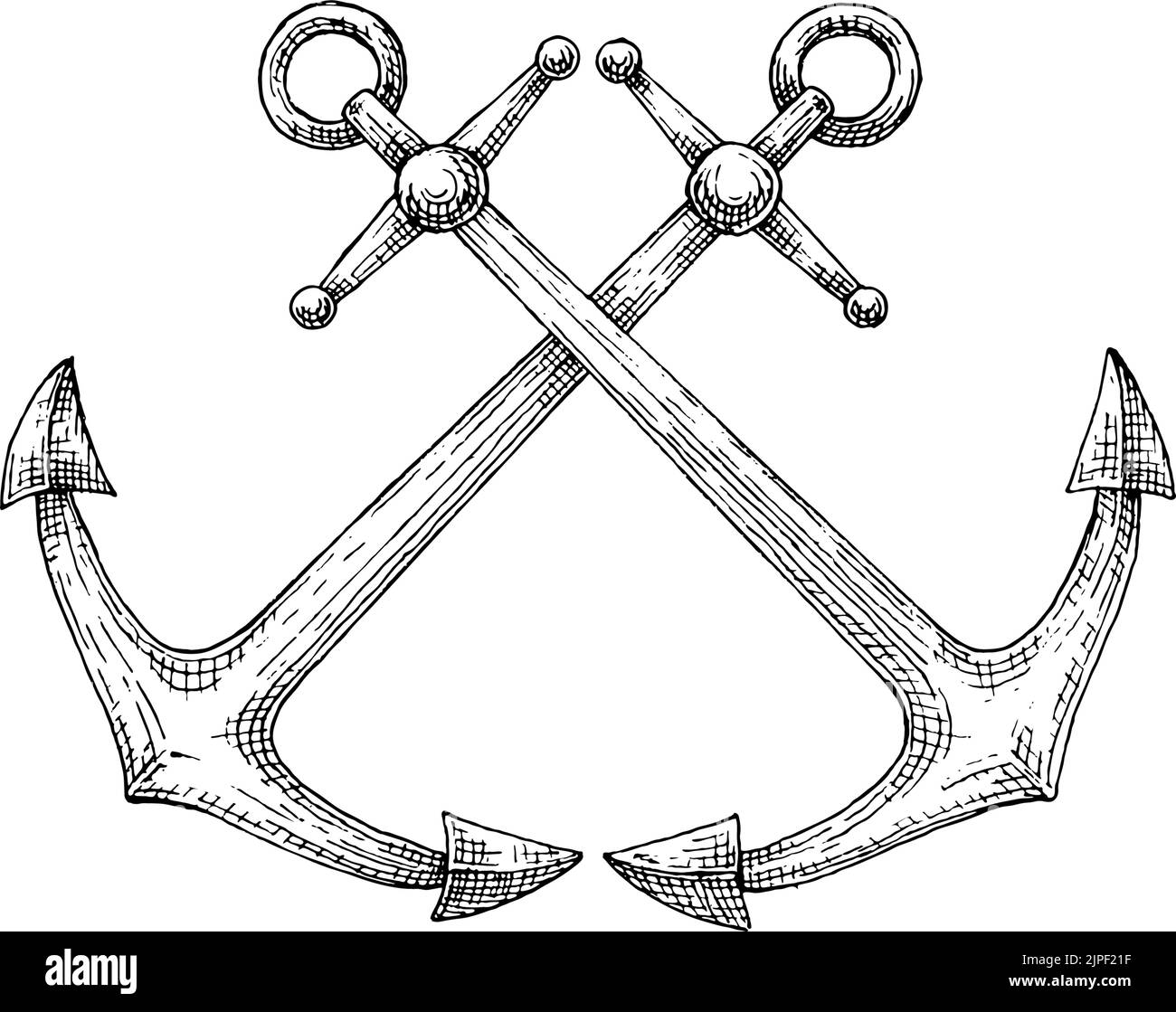 Ship anchor isolated nautical object mooring vessel to sea bottom