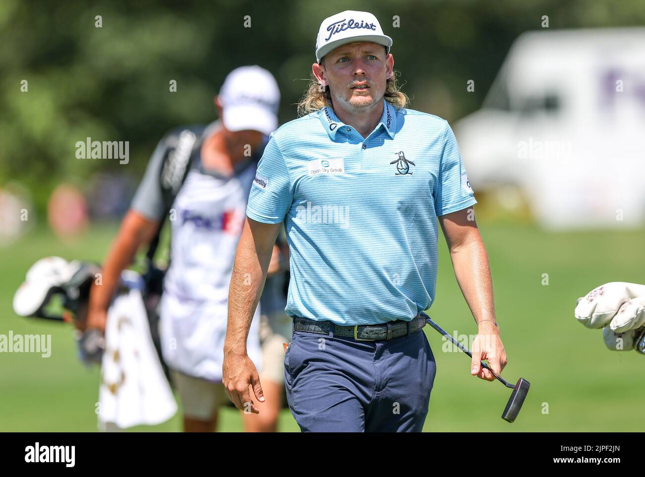 August 13, 2022: Cameron Smith approaches the 11th green during the third round of the FedEx St. Jude Championship golf tournament at TPC Southwind in Memphis, TN. Gray Siegel/Cal Sport Media/Sipa USA(Credit Image: © Gray Siegel/Cal Sport Media/Sipa USA) Stock Photo
