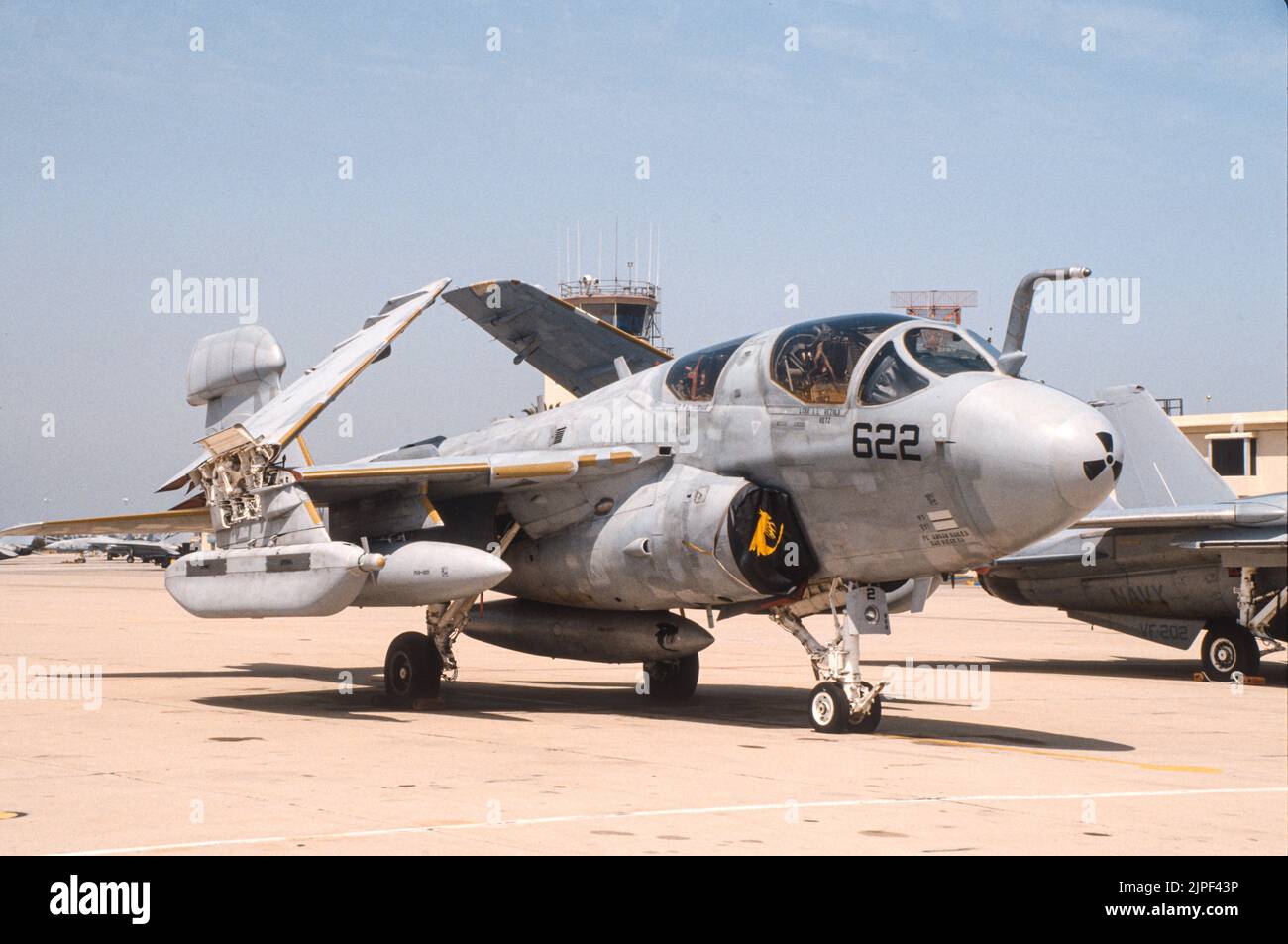 Grumman EA-6B Prowlers on the tarmac at NAS Miramar, in San Diego, California Stock Photo