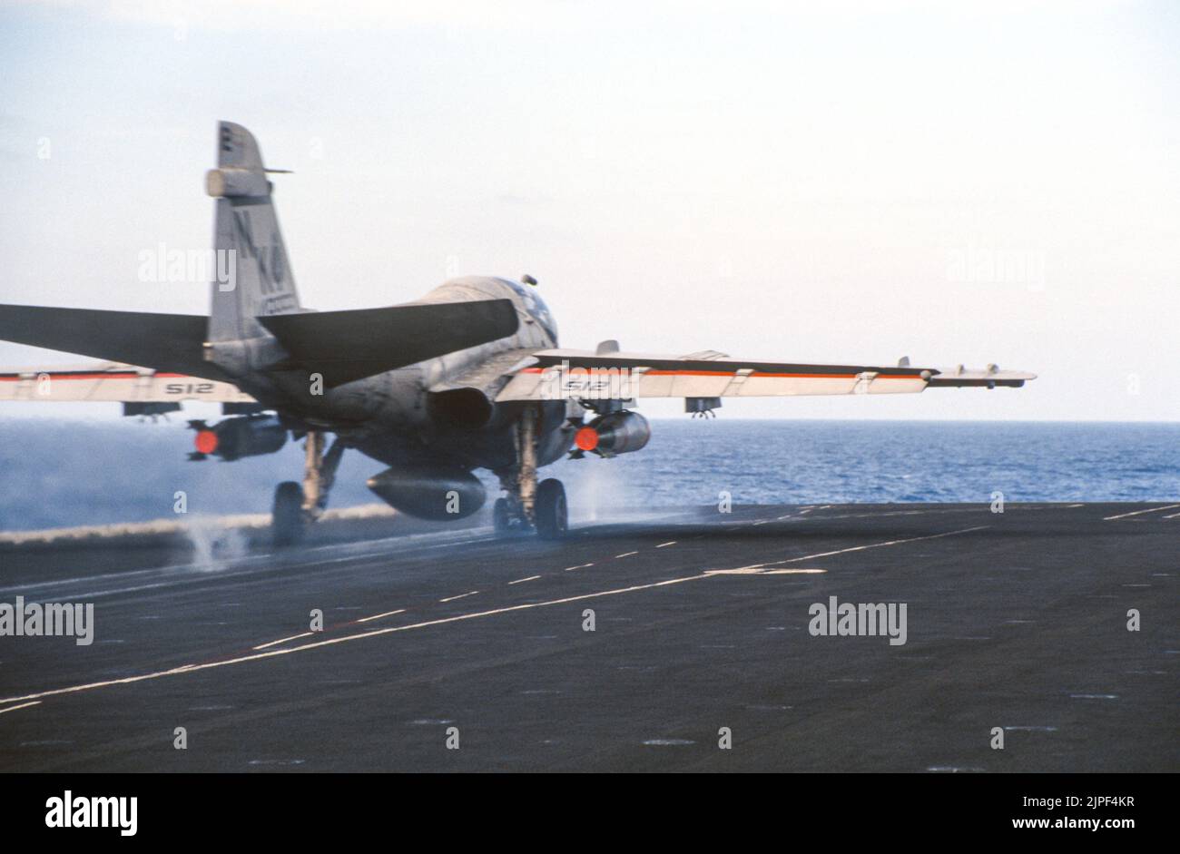 Grumman A-6 Intruder takes off from a United States Navy aircraft carrier Stock Photo