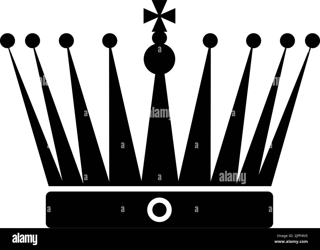 Heraldic crown emblem, royal imperial coat of arms sign. Vector ...