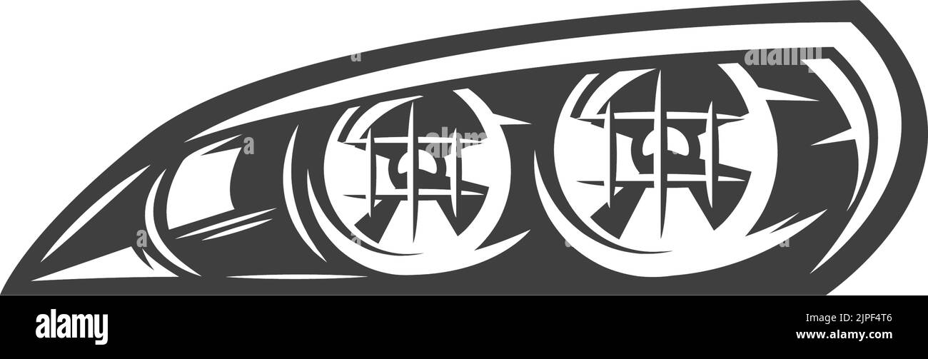 Car headlamp or headlight. Vector isolated modern vehicle light lamp icon Stock Vector Image