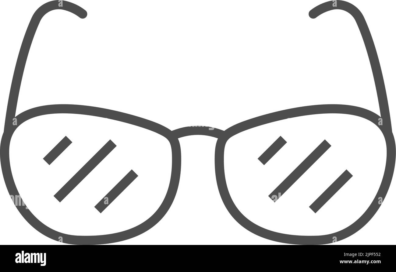 Glasses Isolated Line Art Icon Vector Eyewear Accessories Eyeglasses Symbol Optical 4320