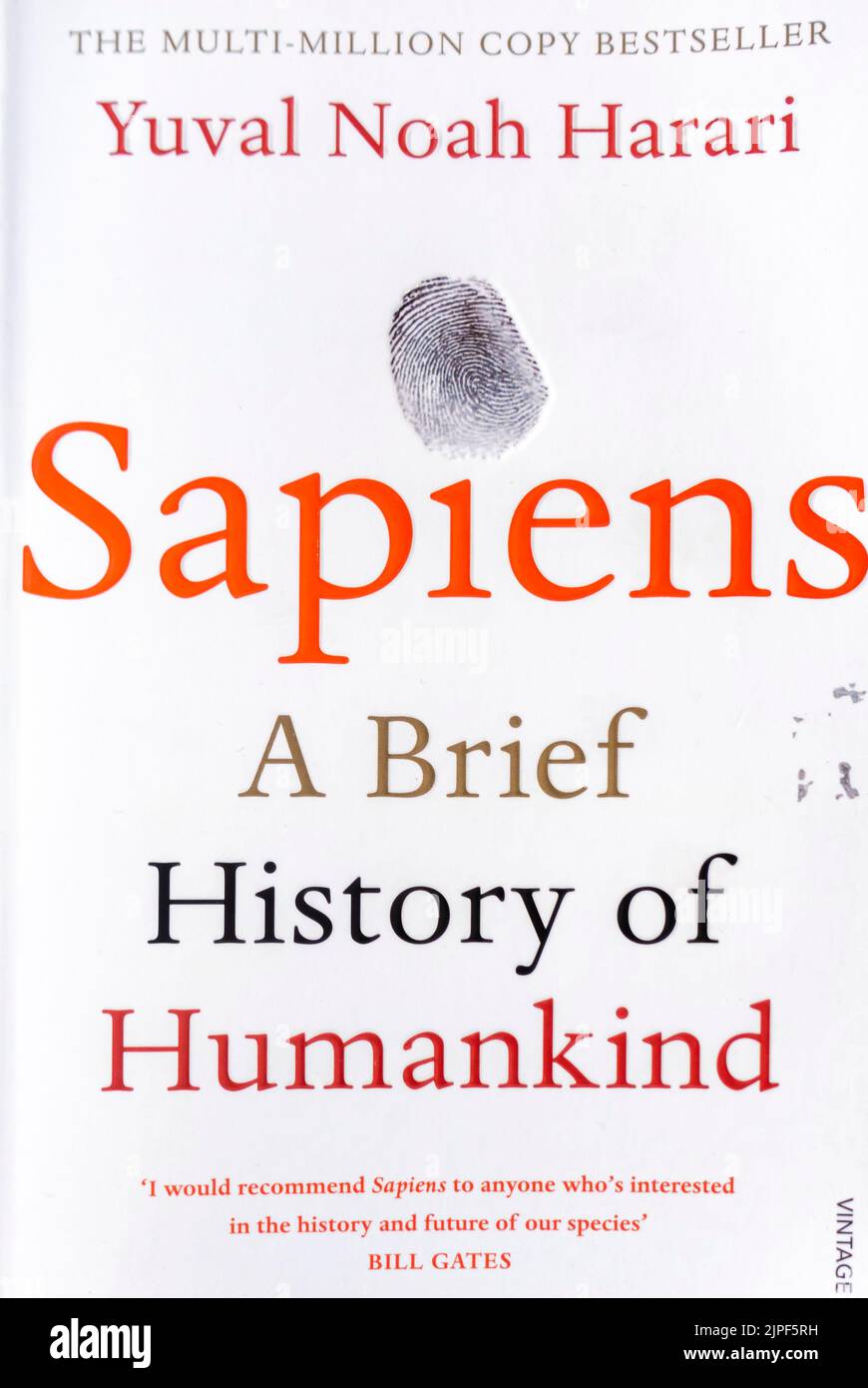 Sapiens: A Brief History of Humankind - Book by Yuval Noah Harari - 2011 - book cover Stock Photo
