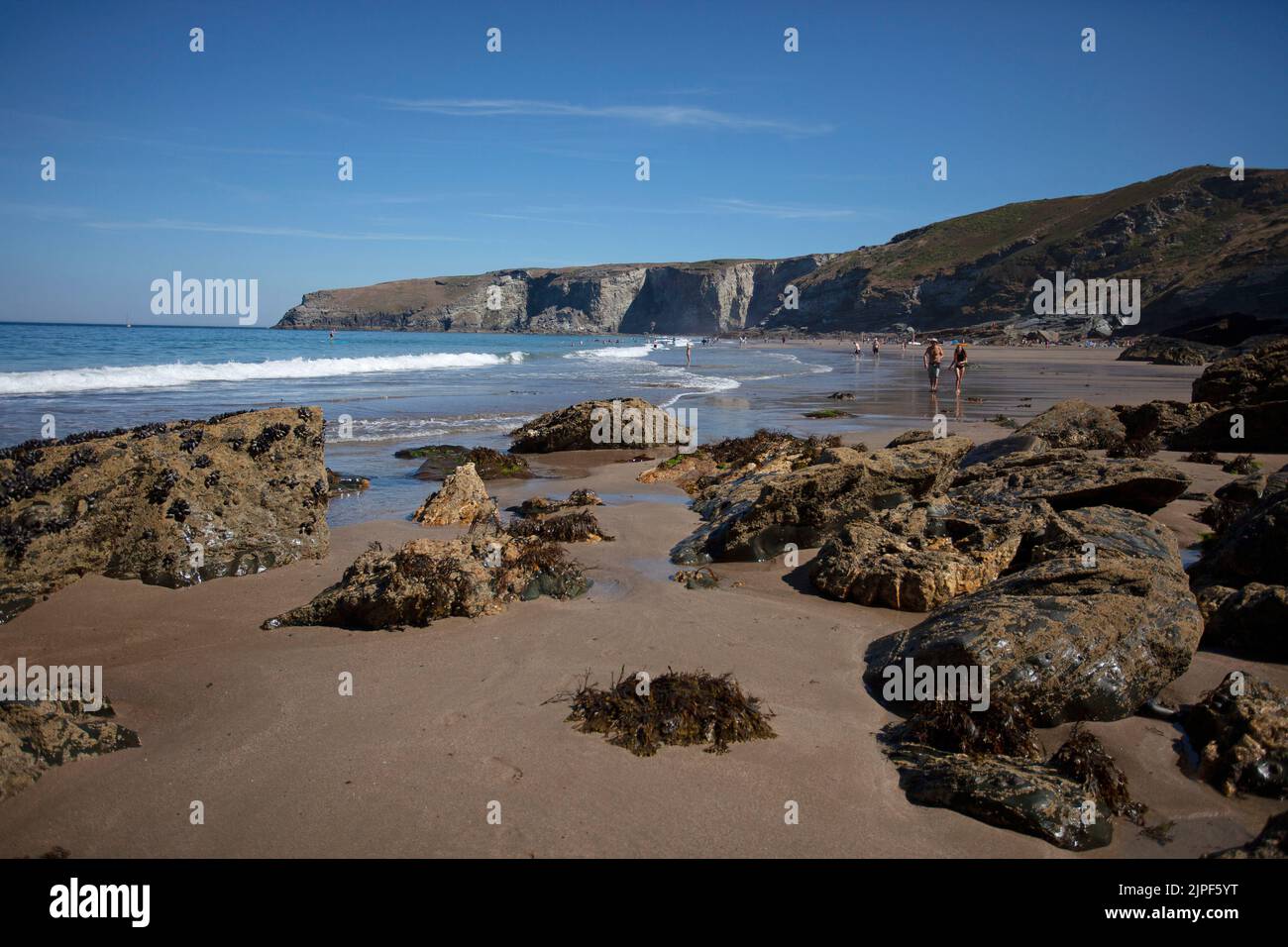 Trbarwith Strand Beach. Cornwall, England Stock Photo