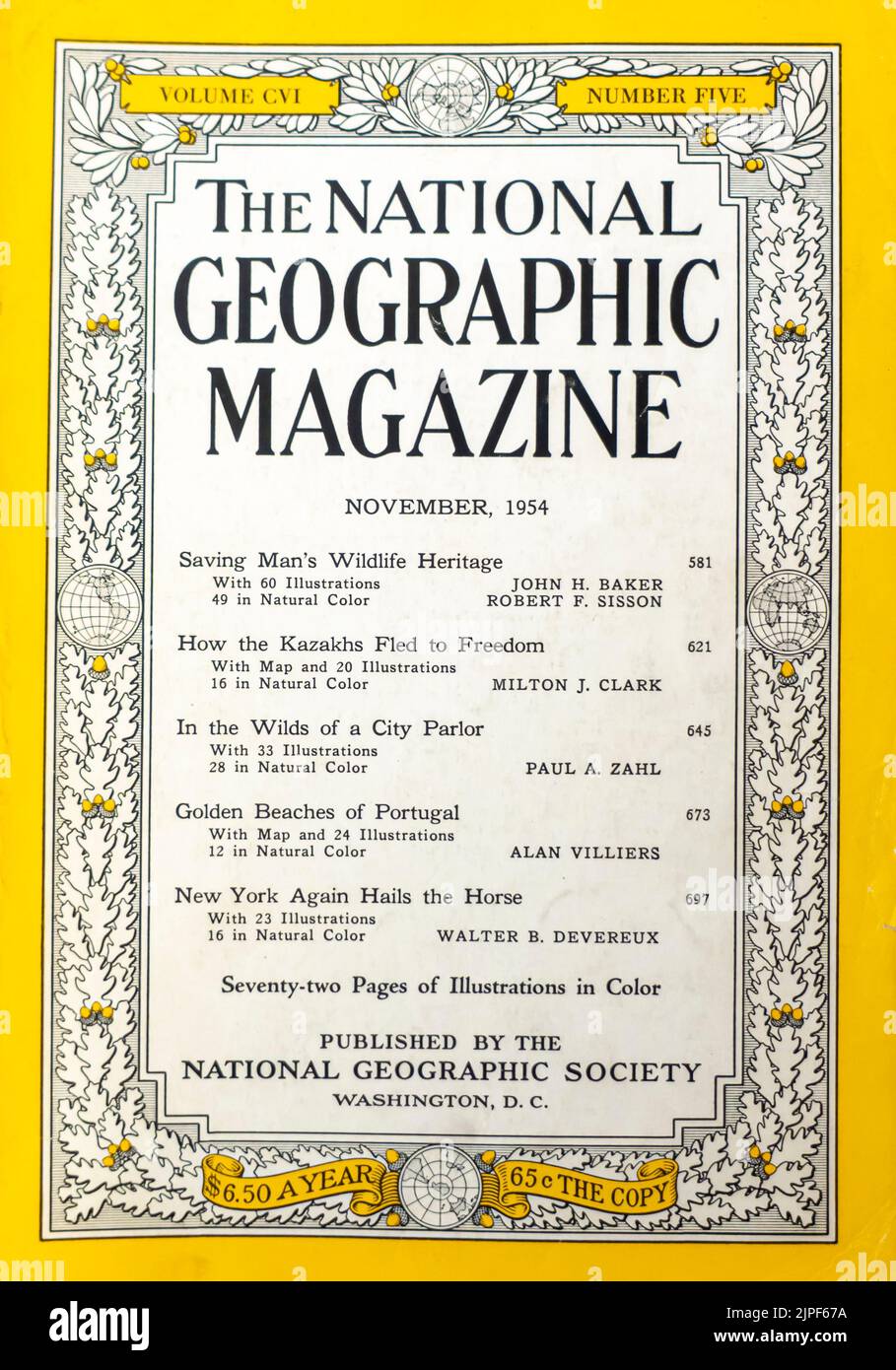 national-geographic-magazine-cover-november-1954-stock-photo-alamy