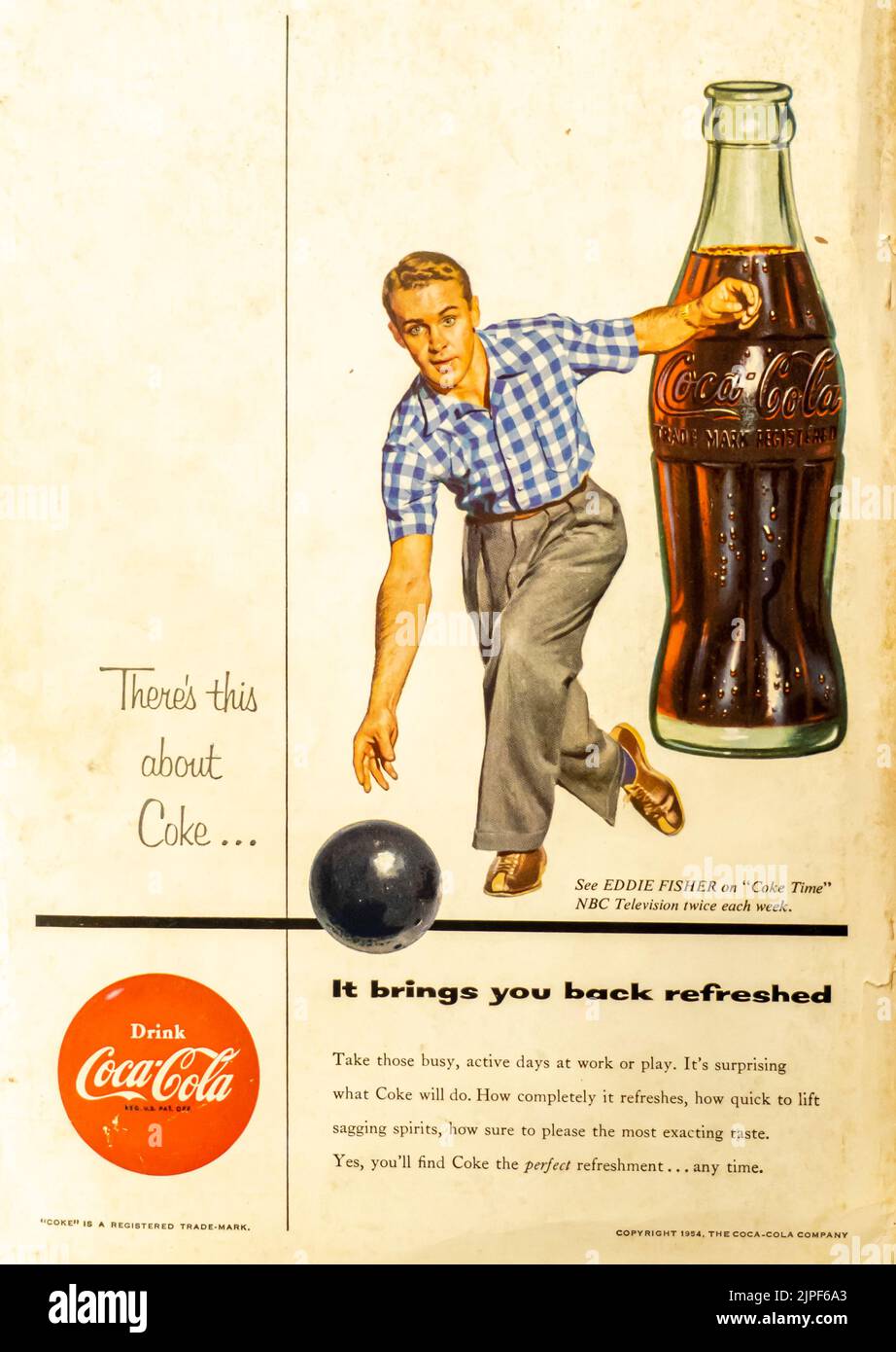 CocaCola, It brings you back refreshed advertisement placed inside a
