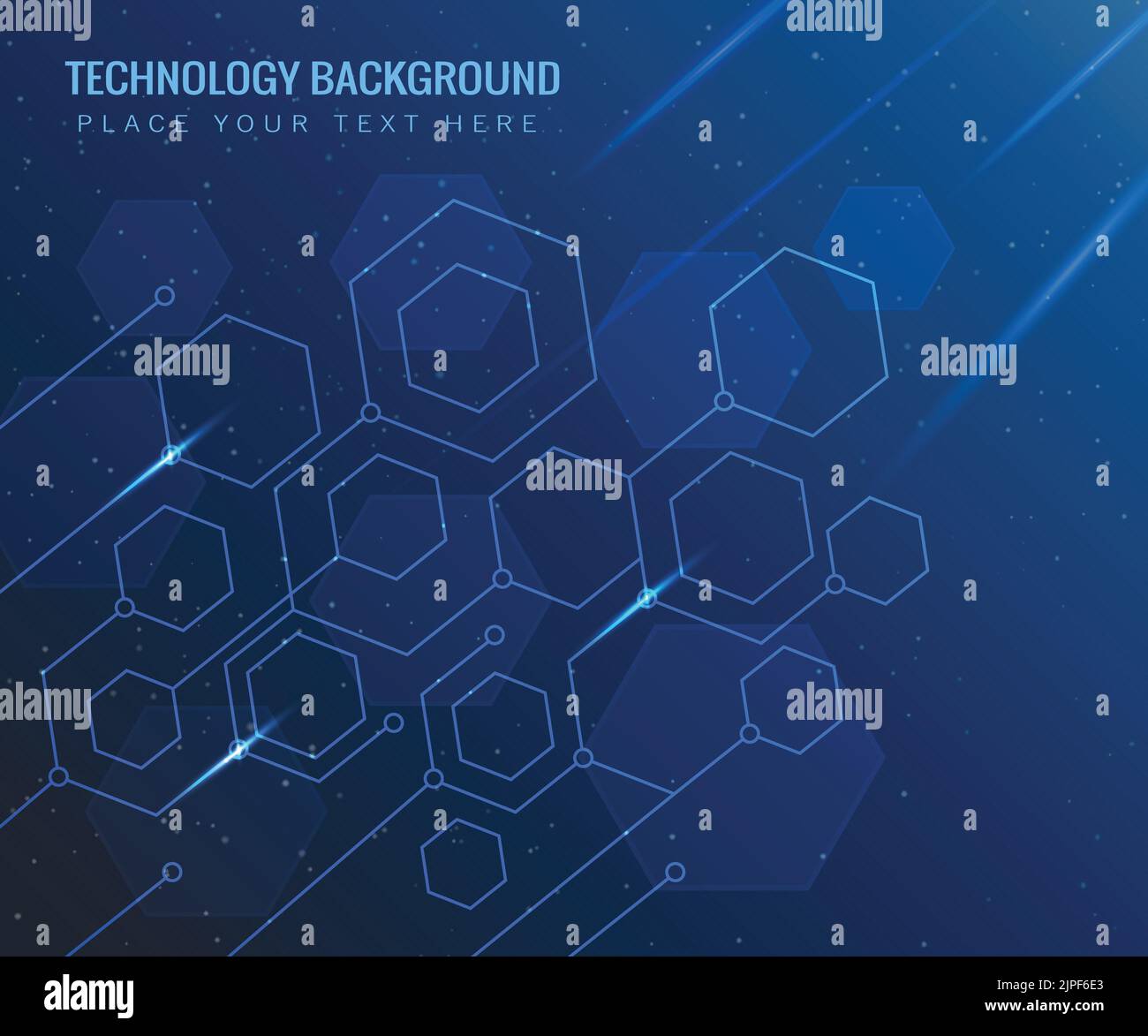 Blue light hexagon geomatric background Stock Vector