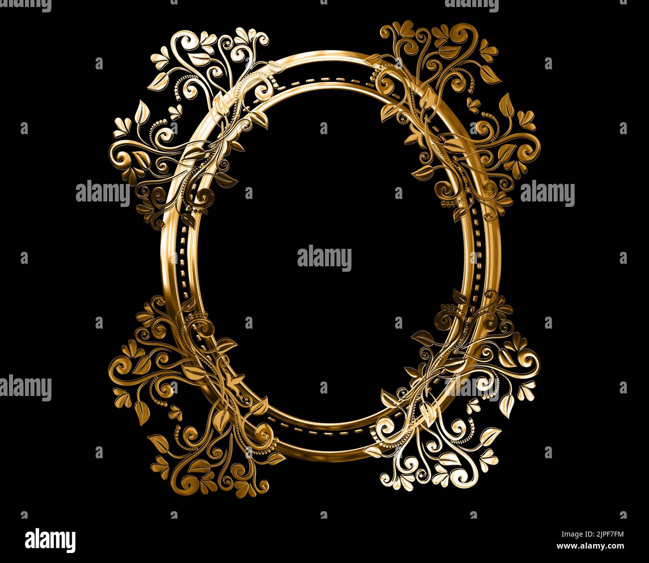 Gold round frame hi-res stock photography and images - Alamy