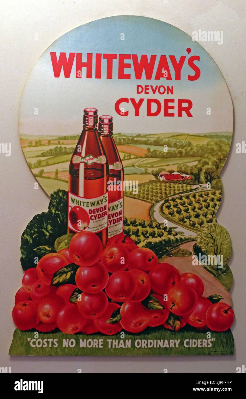 Poster advert for Whiteways Devon Cyder "No More Than Ordinary Ciders" Stock Photo
