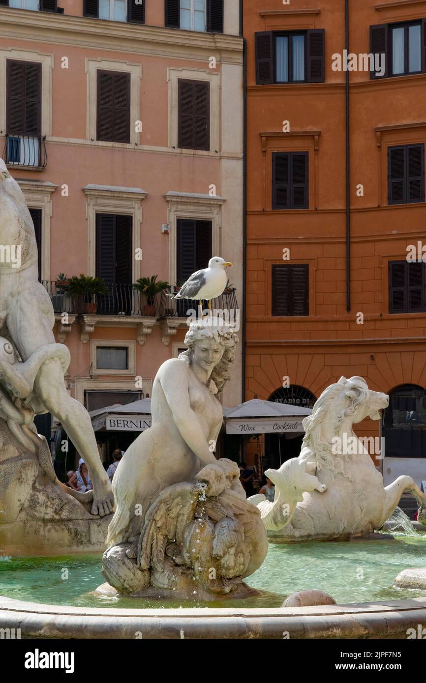 Neptune Font at Navona Square, Rome Stock Photo