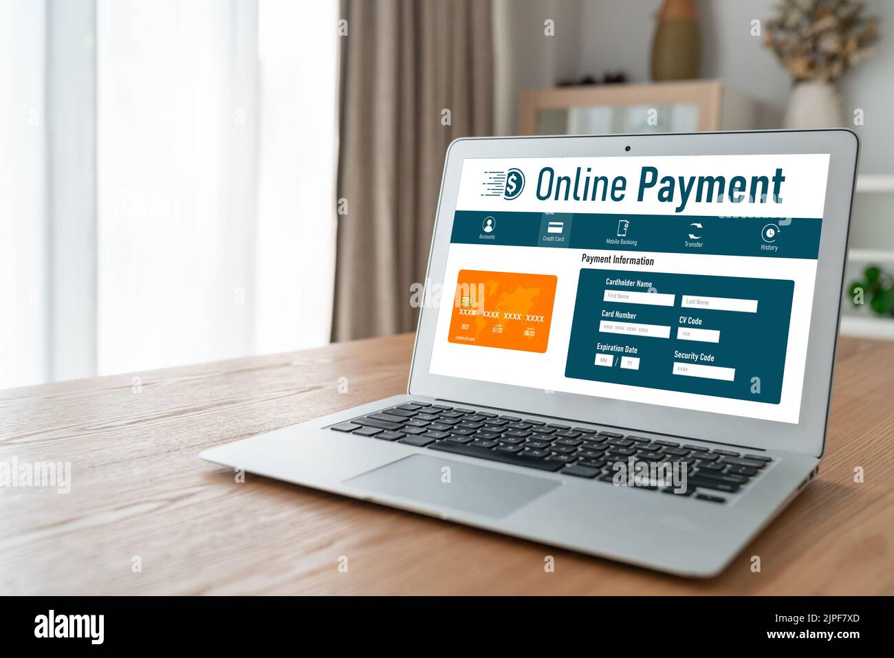 Online payment platform for modish money transfer on the internet netowrk Stock Photo