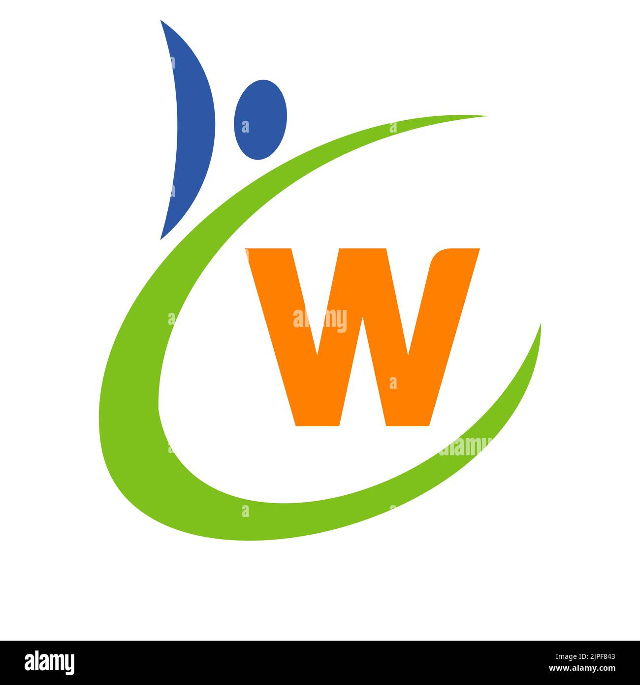 Human Health Logo On Letter W Letter W Health Care Logo Bio Sign
