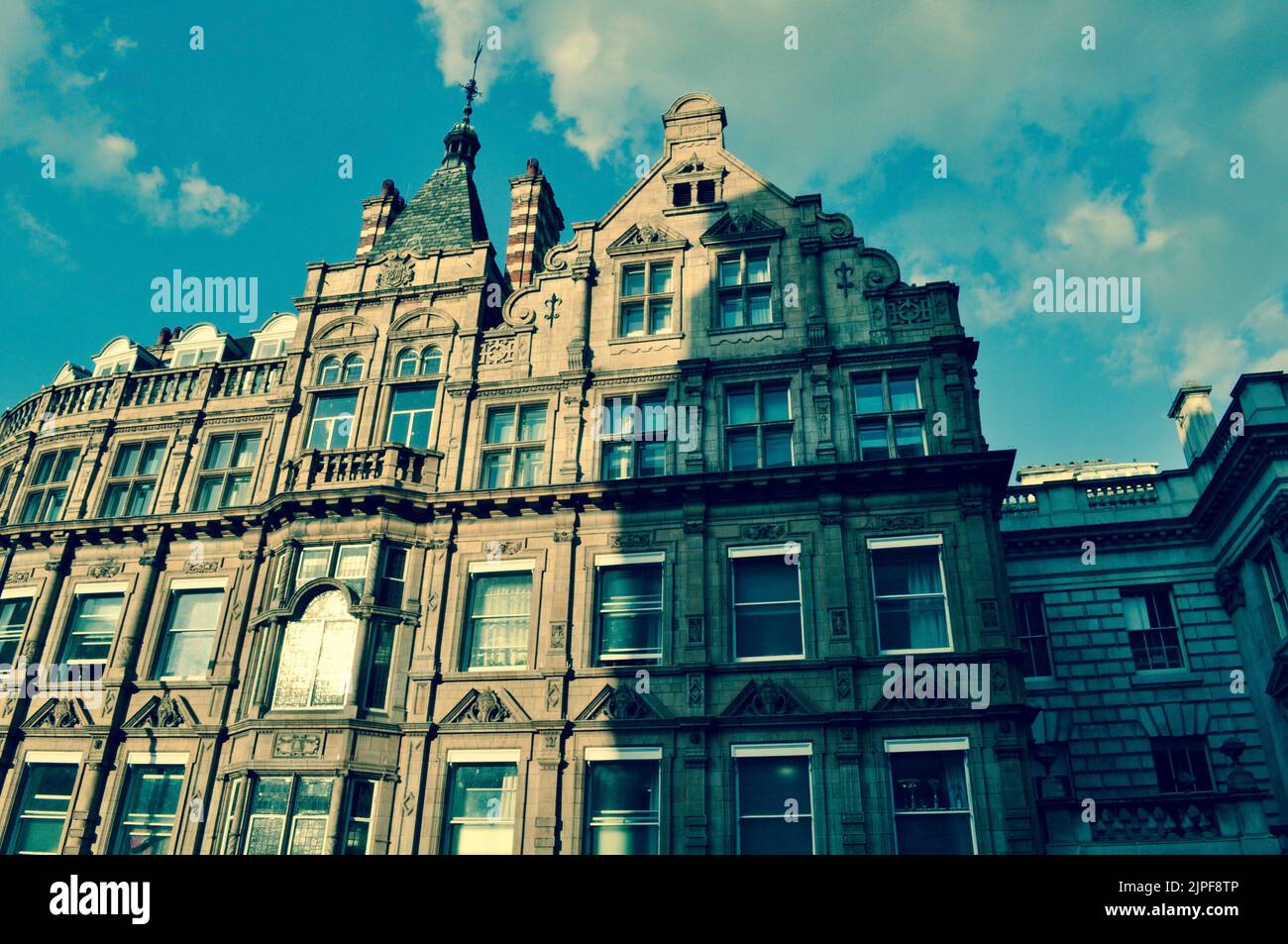 An architecturally intricate building in downtown London England Stock