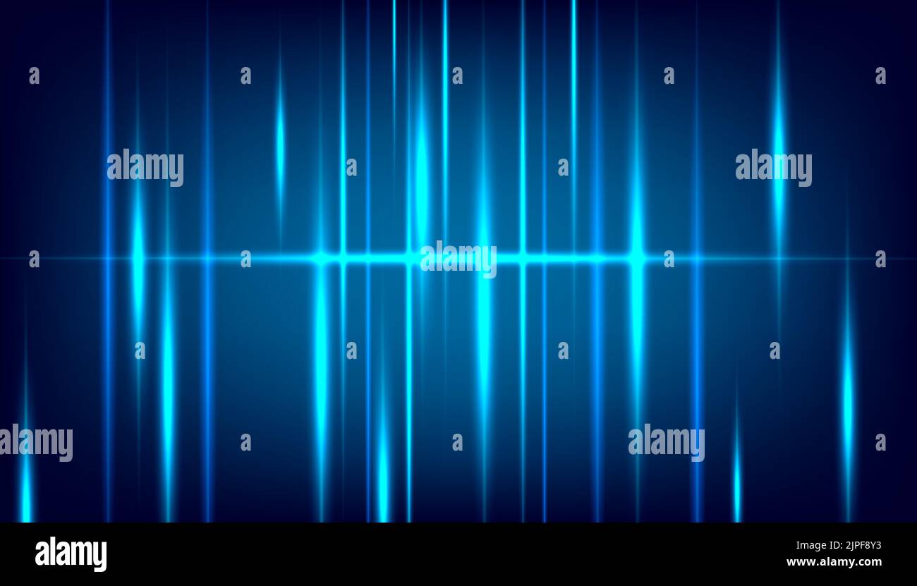 Neon background. Illustration with blue light effect. Digital technology connection on dark blue background. Stock Vector