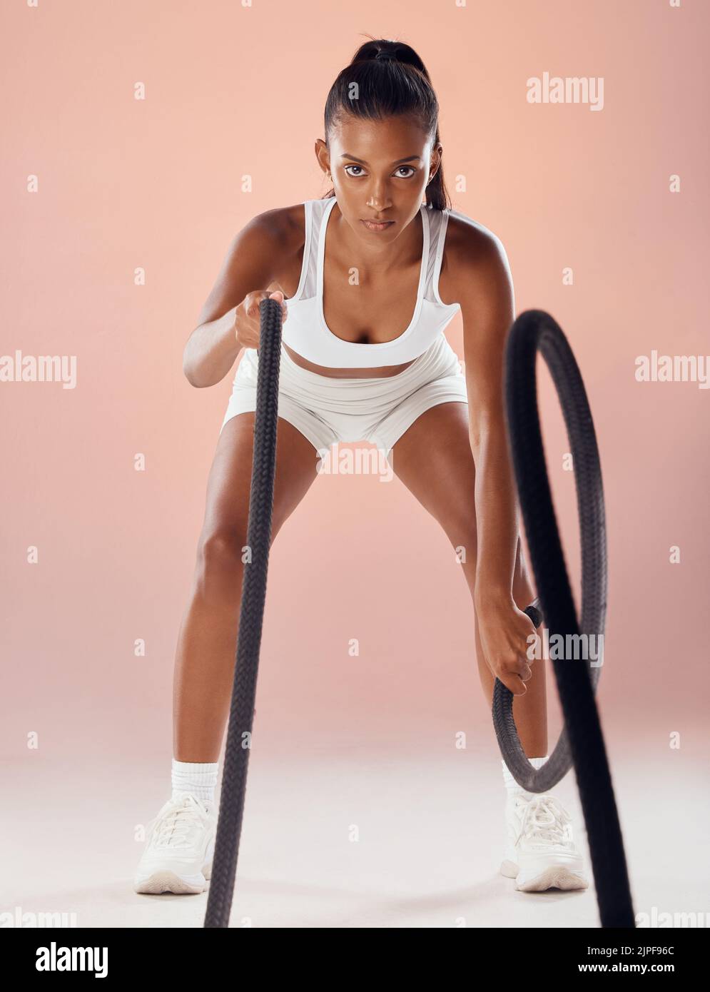 a fit black female train in the gym on fitness equipment Stock Photo - Alamy