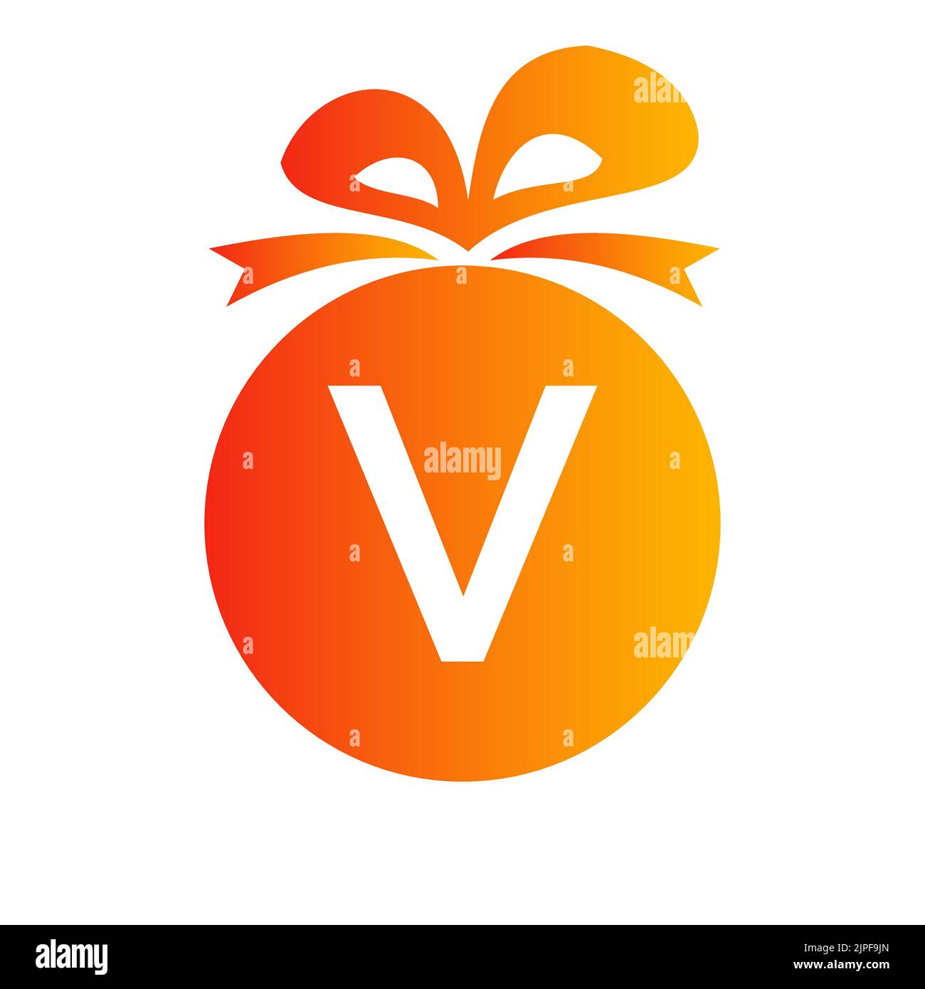 Letter V Gift Box Logo. Giftbox Icon Celebration Logo Element Template ...