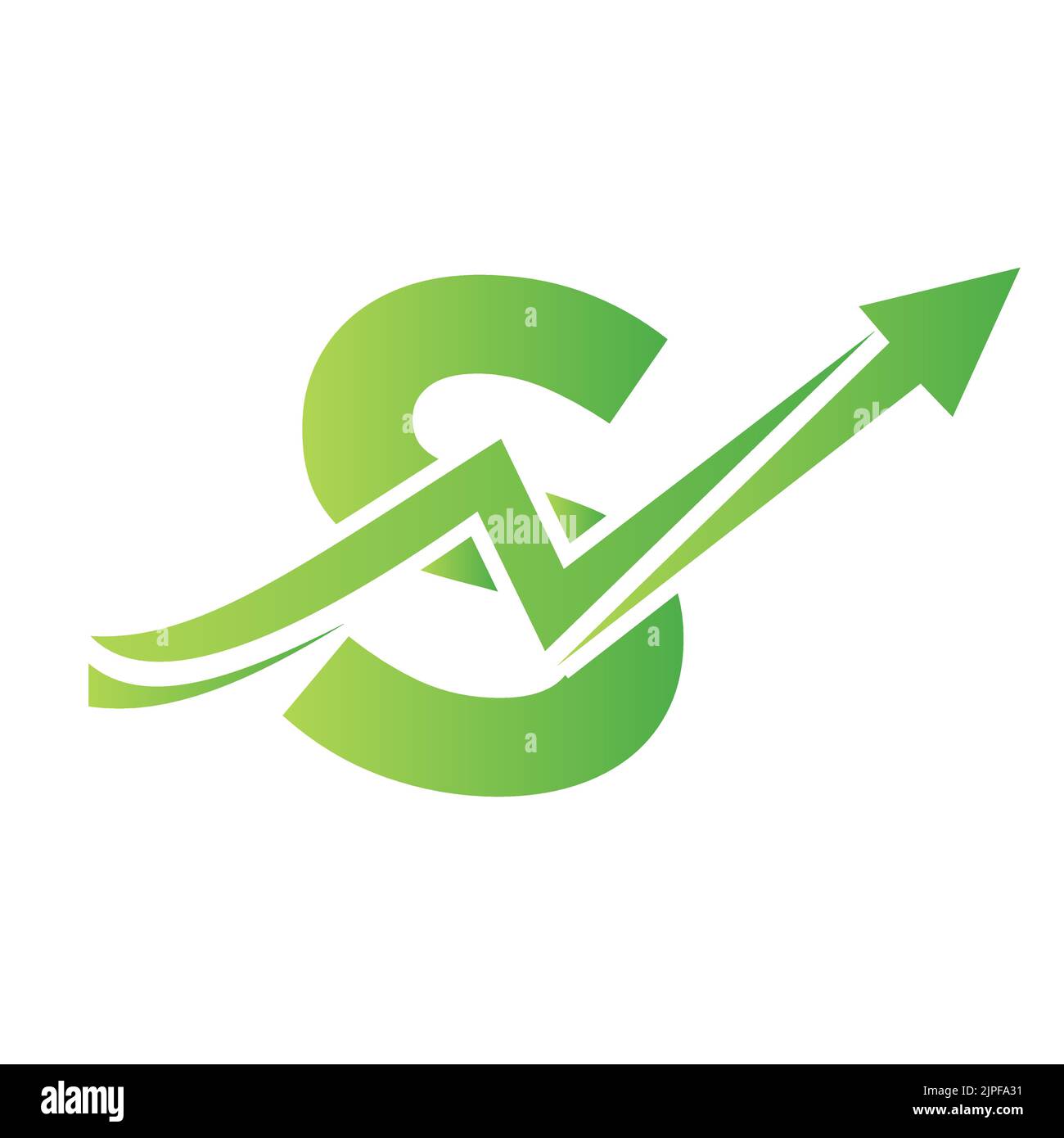 Letter S Financial Logo With Growth Arrow. Economy Logo Sign On Alphabet S Vector Template Stock Vector