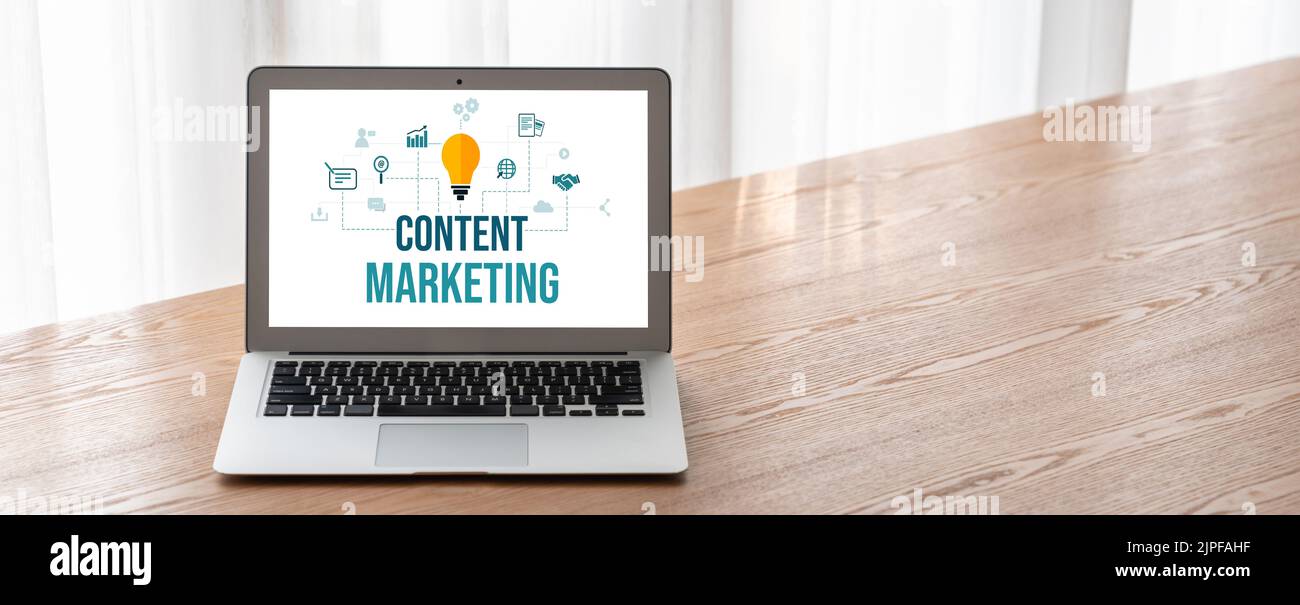 Content marketing for modish online business and e-commerce marketing strategy Stock Photo